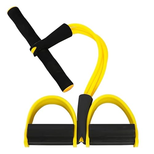 Multifunction Pedal Resistance Band, 2026 New 21 Fitness Resistance Bands-4 Tube Pedal Ankle Puller (Yellow)