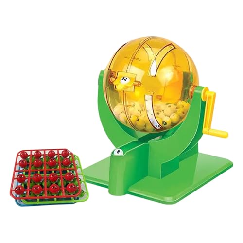 Menolana Lotto Game Lucky Number Picking Machine with Balls Family Game Sturdy Bingo Game Set Mini Lottery Balls Machine for Kids Home, Three Color Balls