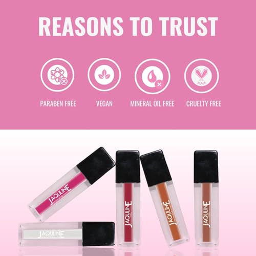Image of JAQULINE USA Glossy Pout Multicolor Lipsticks Gift Combo Set | Long Lasting Hydration | Smooth & Shiny Finish | Vibrant Color Payoff | Moisturizes Lips | Lightweight Texture | 5 x 3.5ml