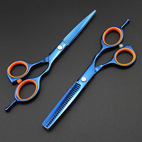 5,5 Zoll 4-Farben-Set zum Effilierscheren für den Haarschnitt, Friseurschere mit flach geschnittenen Zähnen, Friseurschere, Haarschneideschere (Gold) (Schwarz)