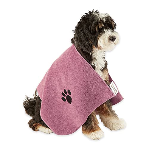 Image of Bone Dry Pet Grooming Towel Collection Absorbent Microfiber Drying Set, 15x30 inch, Embroidered Rose, 3 Count