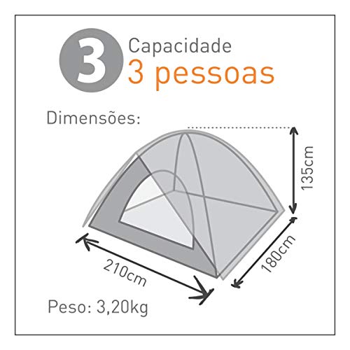 Barraca Vênus para 3 Pessoas BB0301 Verde/Cinza - Guepardo