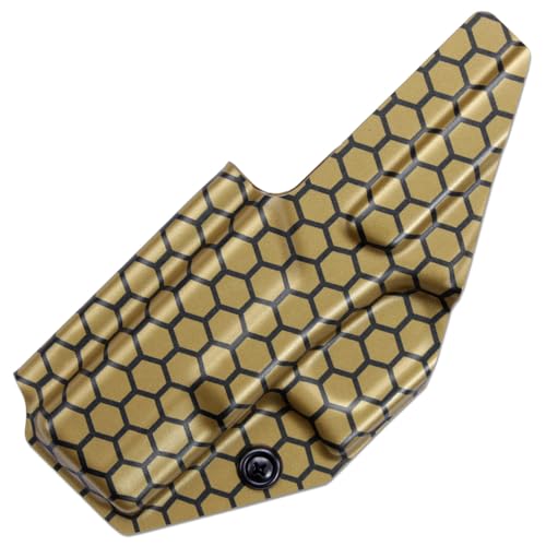 Image of KYDEX Thermoform Sheet - (Honeycomb Camo) - (Liquid Metal) - (Gold /Black) - (8in x 12in) - (1 Sheet) - (for Holster Making, Cosplay, Hobby) - (USA Made)
