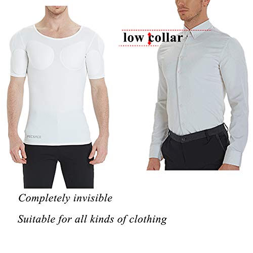 Men Shoulders Realistic Undershirt Moisture Wicking Removable Pad Breathable T-Shirt4