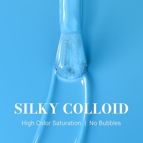 Image of MelodySusie Light Ocean Blue Gel Nail Polish,0.5fl oz Nails Soak Off UV LED Sky Blue Gel Polish Gift for Women Nail Art Manicure Salon DIY Nail Design Decoration at Home-1656
