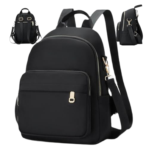 Mini Backpack for Women Multi-Pocket Minimalist Black Small Backpack with Tote & Shoulder Strap Adjustable Waterproof Backpack Purse for Business, School, Travel Mini Backpack for Women Multi-Pocket Minimalist Black Small Backpack with Tote & Shoulder Strap Adjustable Waterproof Backpack Purse for Business, School, Travel