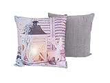 CB Home & Style Outdoor Garten Kissen Wasserabweisend 45 x 45 cm Weihnachten Winter (Laterne+REH)
