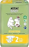 Pañales ecológicos Muumi Baby para recién nacidos, talla 2, 3-6 KG, 58 pañales sensibilidad premium