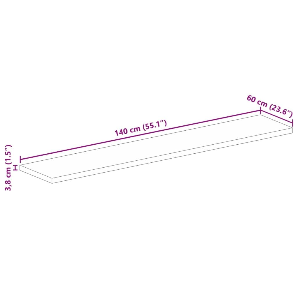 vidaXL Piano Tavolo 140x60x3,8 cm Rettangolare in Massello di Recupero, Piano per Tavolo Rettangolare, Piano Tavolo in Legno, Piano per Tavolo da Pranzo