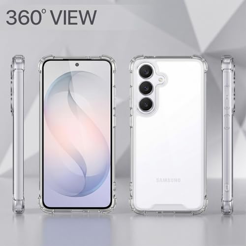 Image of Fashionury Clear Back Cover Case for Samsung Galaxy S26 5G | Anti-Yellow Acrylic Hard Back + Soft TPU Bumper | Shockproof 360 Protection | Slim Transparent Bumper Case (Clear)