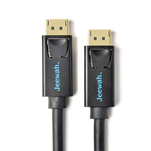 Image of 8K DisplayPort DP Male Cable Version 1.4 28AWG (Supports 8K 60 Hz, 4K 120 Hz, FHD 240Hz, HBR3, 32.4 Gbps, DSC 1.2, HDR10, FEC) for Graphics Card and Gaming Monitor - 2 Meters (2 Units)