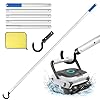 VHUTOU Crochet Robot Piscine, Perche Telescopique en Aluminium (0.3m à 1.7m), Crochet pour Aspirateur pour Accessoire pour Robot de Piscine