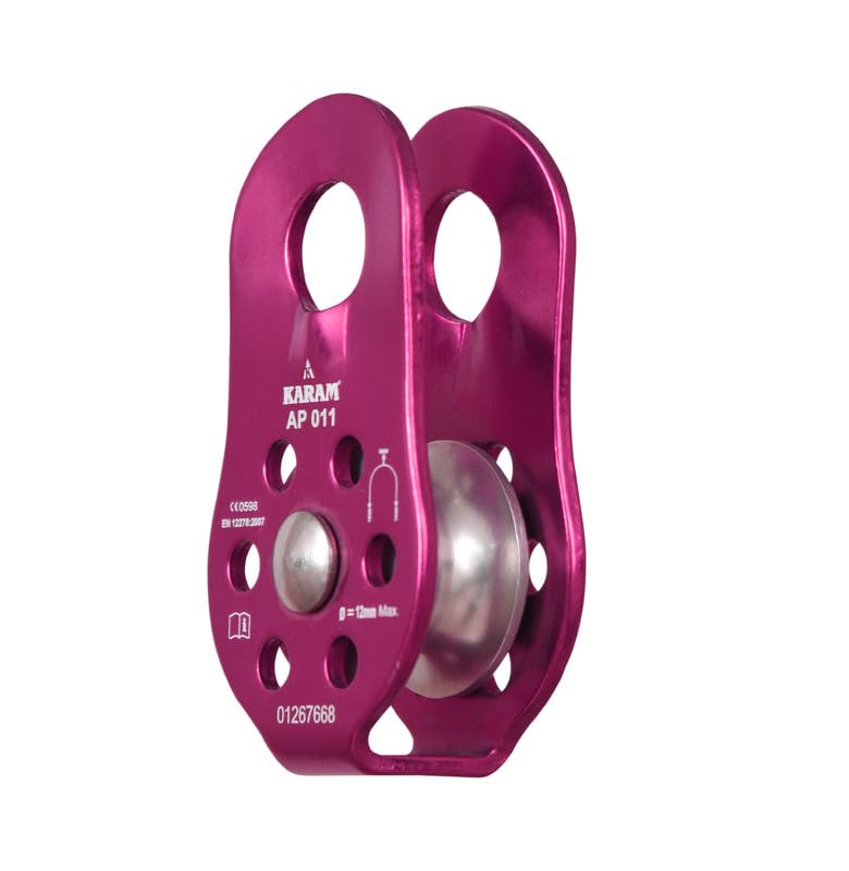 Image of KARAM Aluminium Single Pulley Single Side attachments | Heavy Duty Rope Cable Pulley System for Efficient Load Lifting | Fall Protection Safety Gear | AP011