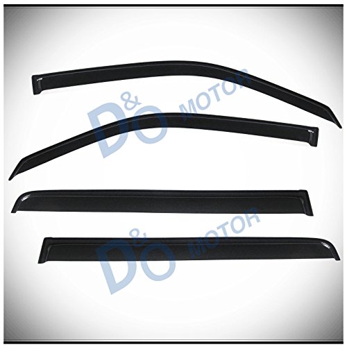 D&O Motor 4Pcs Front+Rear Smoke Sun/Rain Guard Outside Mount Tape-On Window Visors For 09-15 Honda Pilot #TOP18