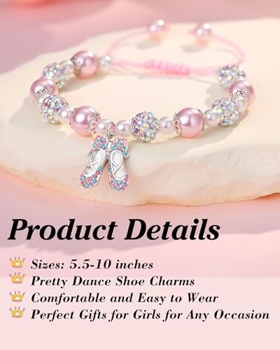 Rhinestone Dance Bracelet- Girls Dance Recital Graduation Birthday Christmas Gifts for Granddaughter Daughter Niece Friend Dancer3