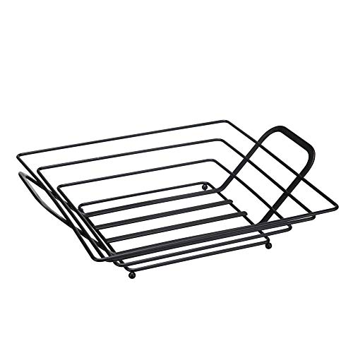 Fruteira De Mesa Quadrada, 33cm, Preta, Arthi
