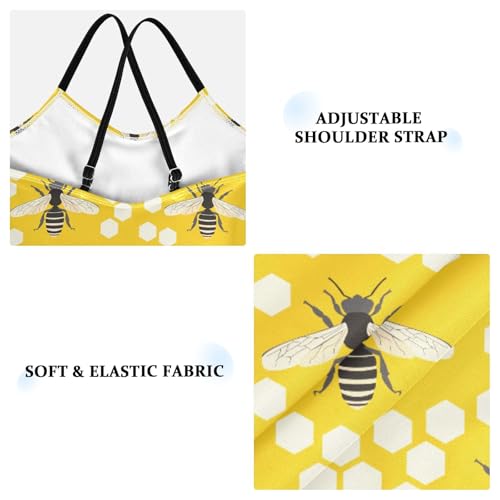 susiyo Girls One Piece Swimsuits Honey Bee Bathing Suit Quick Dry Beach Swimwear for Toddler Girl 3-10T3