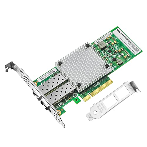 10Gb Network Card with Intel 82599ES Chip,Dual SFP+ Ports PCI Express Ethernet Adapter Support Windows Server/Linux/VMware, Compare to Intel X520-DA2