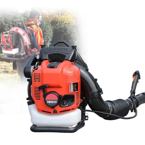 Soplador Gasolina 4 Tiempos Mochila 1000cc, Motor 12 HP, Depósito 2.0L, 10000 RPM, Potente Y Silencioso para Hojas, Nieve, Jardín, Patio Y Uso Profesional Residencial(Red)