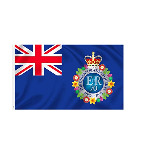 LUOSFUH 2022 Queen of England Platinum Jubilee 70th Anniversary Union Jack 90 x 150 cm / 5' x 3' UK Ornament Cover