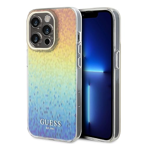 CG Mobile Guess GUHCP15XHDECMI Coque pour iPhone 15 Pro Max 6,7" Multicolore Coque Rigide IML Miroir Ă facettes Disco Iridescent