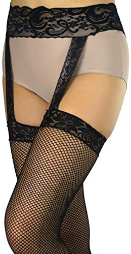 Image of ToBeInStyle Women's Attached Garter Belt Suspender Nylon Stocking Pantyhose