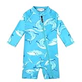 weVSwe UV Kleidung Baby UPF 50+ Sonnenschutz Badeanzug für Kind Einteiler Schwimmanzug für Pool Schwimmunterricht Strand See Grüner Wal 2 Jahre