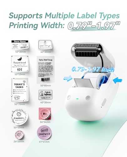 Image of NIIMBOT B2 Label Maker(Gray White) Machine with 4 Rolls Label Tape for Home Kitchen Office Coffee Shop Bakery Organization