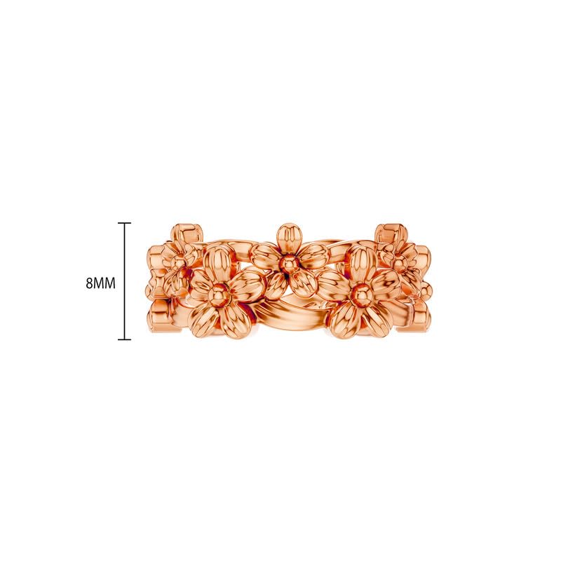 Image of Kisna Diamond & Gold Jewellery 18KT (750) Rose Gold For Women|Real Gold Ring|Gold Ring Women|Stylish & Simple Daily Wear Gold Ring|Gift for Her, Birthday, Anniversary|Florais Gold Ring S16