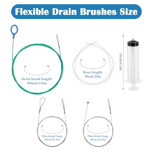 HaiFafafaing Flexible Abflussbürste Lang 300cm Auto Schiebedach Reinigungsbürste Rohrreiniger Autozubehör Abflussreiniger Bürste für Auto Schiebedach Kofferraum Öltank Radwischer Abflussloch