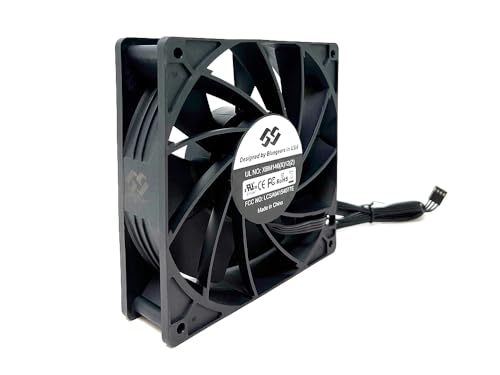 Image of Bgears b-Blaster 140x38 (PWM Version) Extreme Cooling Gaming PC & Mining Machine Fan, Hi-Speed 5200RPM w /Airflow of 308 CFM, 2 Ball Bearing Designed for Extended Life & high Performance, 4 Wire Black