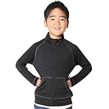 [HEAZEL] ラッシュガード UVカット 接触冷感 フードなし キッズ スタンドカラー ジップ 子供 学校 長袖 UVカット UPF50+ ブラック 150サイズ