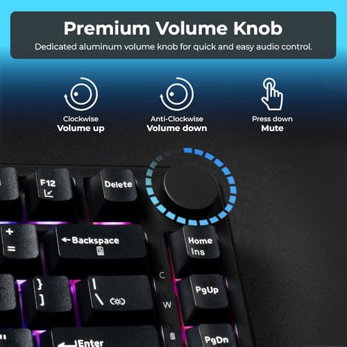 Image of TECWARE Ghost 75% Wireless Mechanical Keyboard | RGB Gaming Keyboard with Volume Knob | Tri-Mode 2.4GHz /Bluetooth /USB-C | Gasket Mounted | Hot Swappable Pre-Lubed Linear Switches | 4000mAh | Black