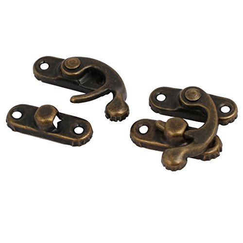 Image of uxcell Padlock Hasp Hook Horns Retro Style Metal Jewelry Box Buckle Shackle Lock 5pcs