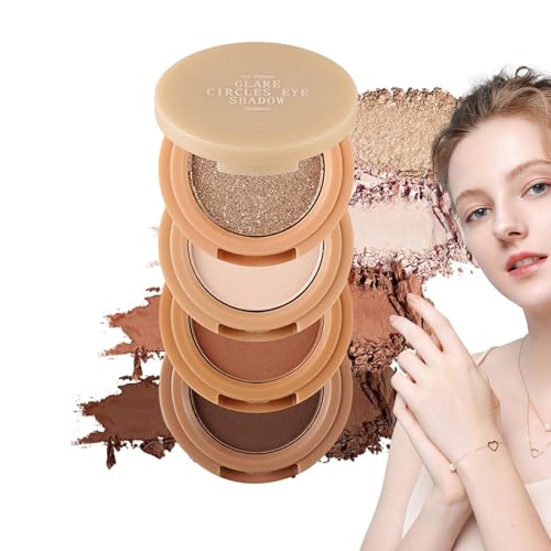 Sombra de ojos de cuatro capas, maquillaje de paleta 4 en 1, contorno de sombra de ojos rubor, cobertura personalizable y personalizable, uso durante todo el día, 1.57 x 1.18 pulgadas/45 g, perfecta