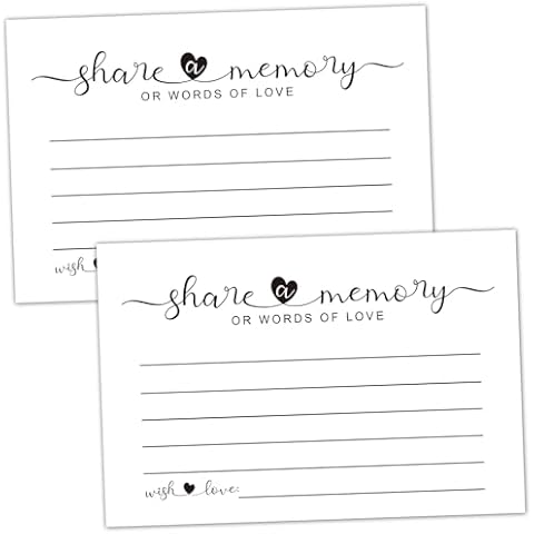 Giftideaworkshop 50 Share a Memory Cards for Celebration of Life, Graduation, Retirement, Birthdays, and Going Away Parties, Guest Book Ideas, Funeral Sign In Book For Memorial Service 4x6 Inches Cover