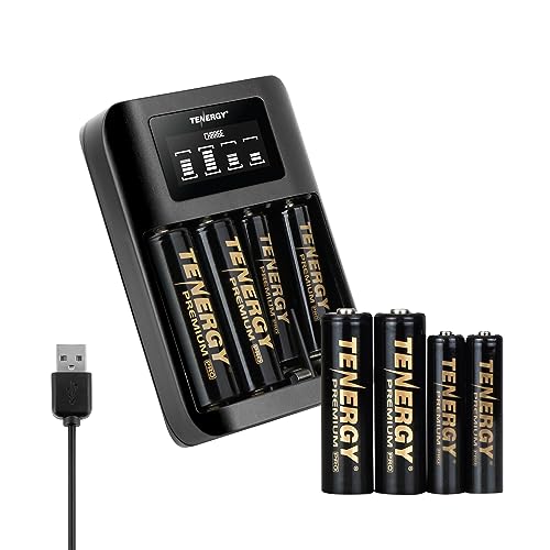 Piles AA et AAA rechargeables Tenergy Premium Pro avec chargeur portable TN474U