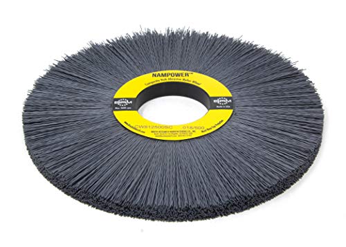 Image of Brush Research CW812500SC Nampower Composite Hub Abrasive Nylon Wheel Brush, Round Hole, Silicon Carbide Filament, 8 inch Diameter, 0.018 inch Wire Diameter, 2 inch Arbor Hole, 2.5 inch Bristle Length, (Pack of 1)