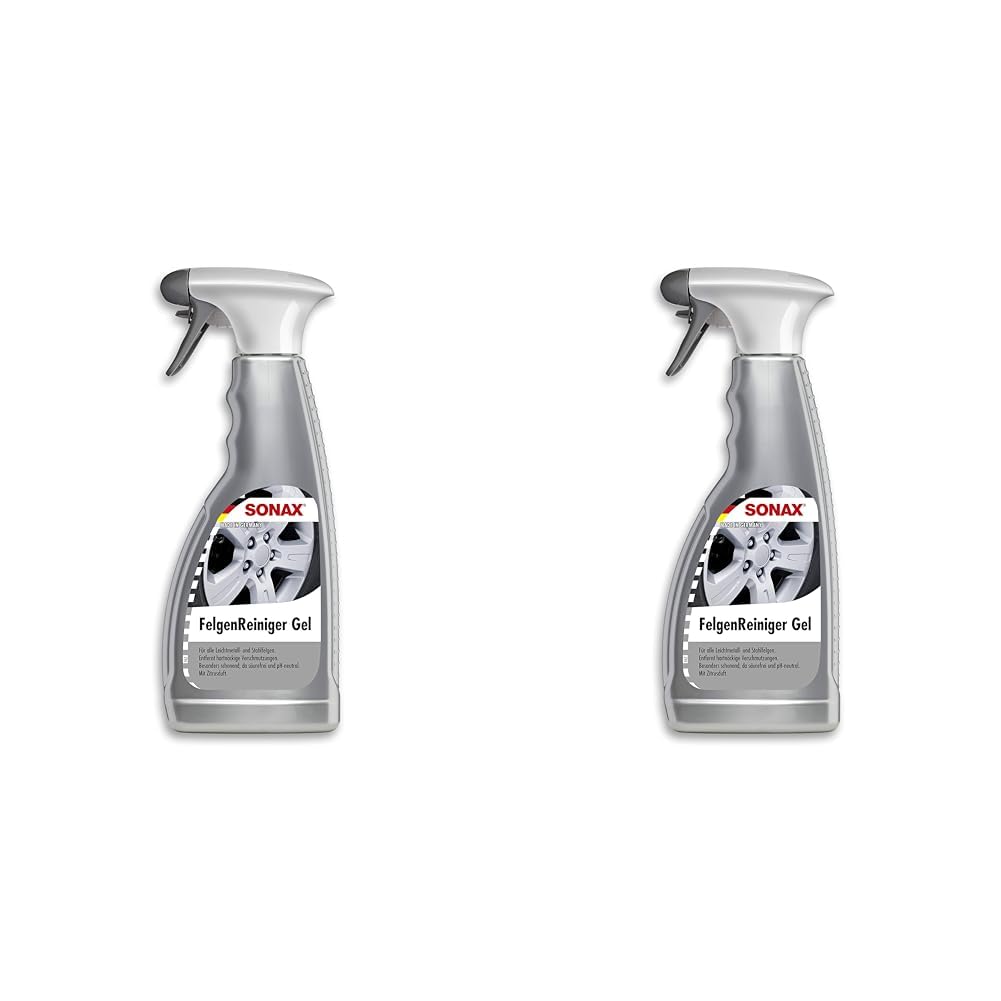 SONAX FelgenReiniger Gel (500 ml) säurefreie Entfernung von Bremsstaub, Ölrückständen & Straßenschmutz für Leichtmetall- & Stahlfelgen | Art-Nr. 04292000 (Packung mit 2)