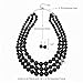 BA UNIQUE FASHION Simulated Pearl Necklace and Earring Set for Women, Multi Strand Beaded Necklace with Drop Earrings, Adjustable Stainless Steel Chain, Statement Jewelry Set (Black)
