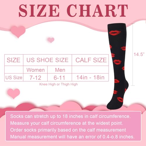 Image of Junely Compression Socks for Women Knee High Festival for Running Athletic Nurses Pregnant Women Work Support Travel Flight