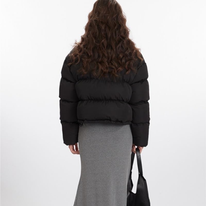 Retro Stand Up Collar Short Coat Thick Cotton Padded Jacket for Women in Winter