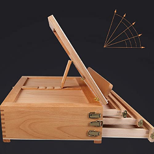 Chevalet de bureau portable et boîte à tiroirs pour fournitures d'art