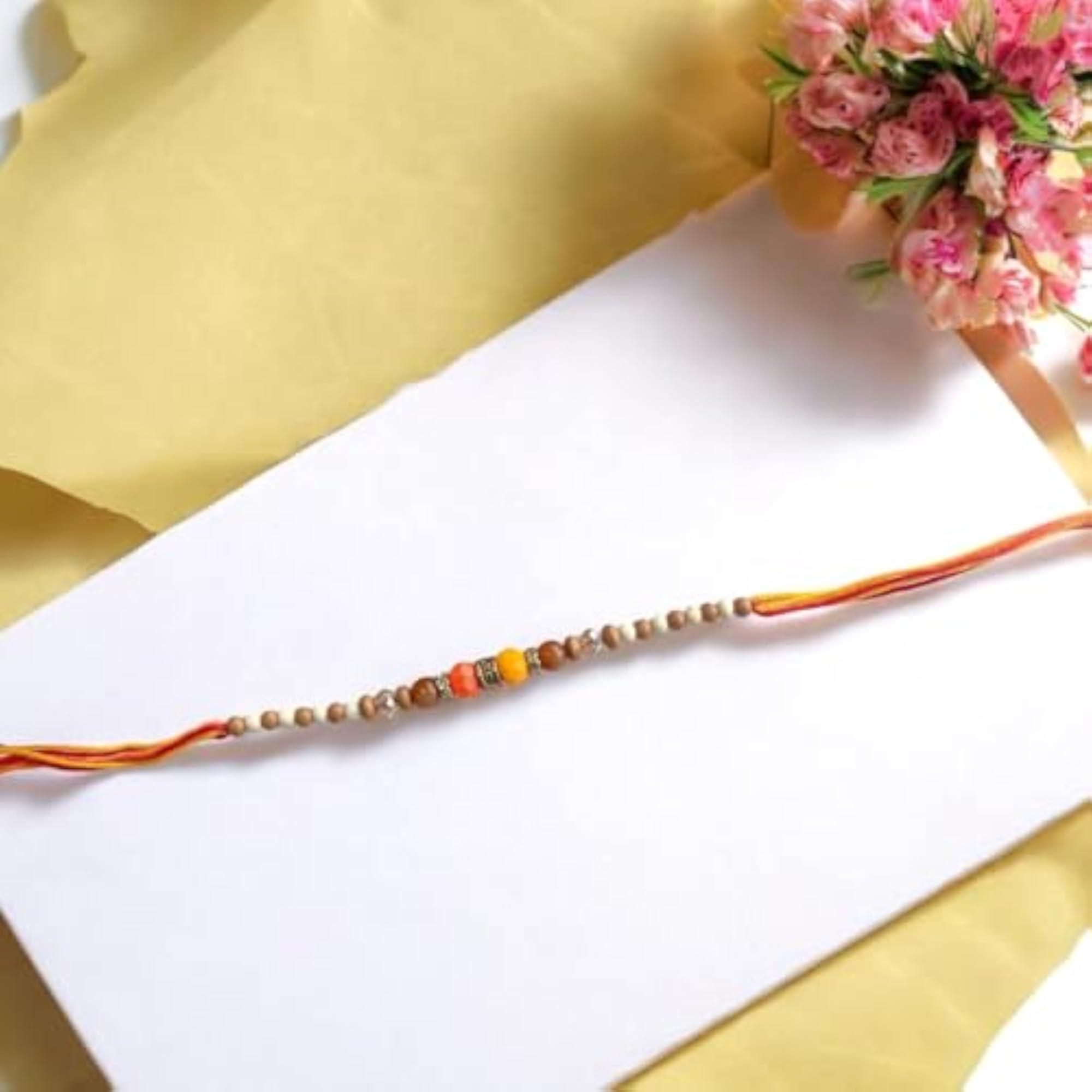 Traditional Delicate Beads Rakhi for Beloved Brother