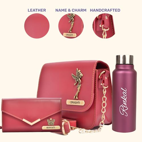 Image of YOUR GIFT STUDIO Customized Women Gift Set | Personalized Ladies Purse, Sling Bag Gift Set | Birthday Gift Set for Ladies | Anniversary Gift for Women
