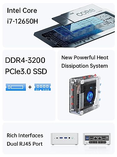 Image of MINISFORUM NAB6 Lite Mini PC Core i5-12600H(12C /16T, up to 4.5 GHz) Desktop Computer 16GB RAM 1TB SSD, 2xHDMI + 2xUSB-C 4K@60Hz Outputs, 2x2.5G LAN, 4xUSB3.2, Iris Xe Graphics Mini PC