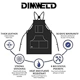 DIMWELD Welding Apron. Leather Apron. Leather Aprons for Men Workshop. Welders and Blacksmith Apron With 6 pockets for men. Heat and Flame Resistant Stitched in Kevlar - Dark Brown - Image 6