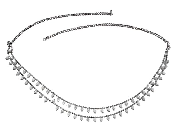 Gold-Toned Heart designed Waist Chain & Traditional Latest Stylish Silver Oxidised Choker For Women And Girl-picture-11