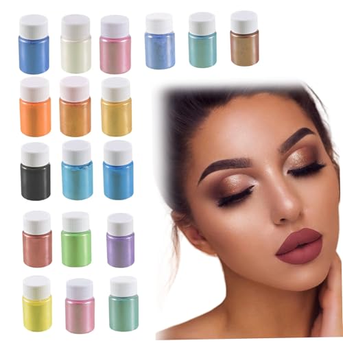 Polvo de mica de 18 colores para resina epoxi y cosmética casera 8