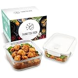 【フタをしたまま電子レンジOK】 耐熱ガラス 保存容器 ガラス容器 タッパー 耐熱容器 耐熱皿 オーブン対応 食洗機対応 密閉 液漏れ防止 耐冷 四角 長方形 蓋付き 作り置き BPAフリー 日本国内検査済み TAINETSU BOX 雑誌掲載品 (Lサイズ 1,040ml,2個入り)